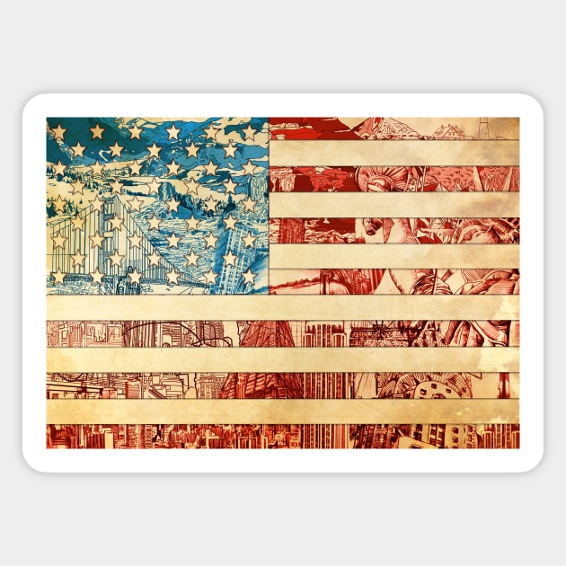 usa flag Sticker by BekimART